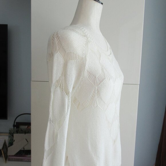 Simply Couture Boho Crochet Tunic Dress Womens S Sheer Overlay Cottagecore NWOT - Picture 3 of 12